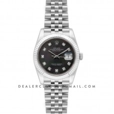Datejust 36 116234 Black MOP Dial with Diamond Markers