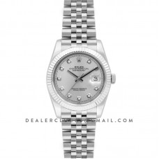 Datejust 36 116234 Silver Dial with Diamond Markers