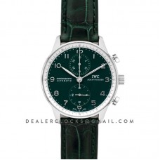 Portugieser Chronograph Edition 150 Years IW3716 Green Dial in Steel