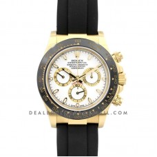 Daytona 116518LN White Dial in Yellow Gold