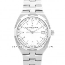 Overseas Automatic White Dial in Steel on Bracelet