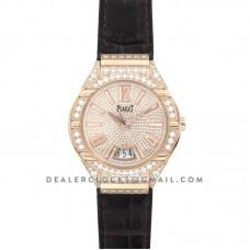 Polo Watch Rose Gold Paved Diamonds