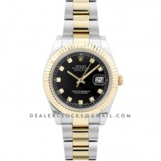 Datejust II 116333 Black Dial in Yellow Gold/Steel with Diamond Markers