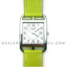 Cape Cod GM Quartz Steel on Green Epsom Leather Strap