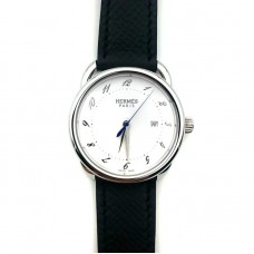 Arceau Steel on Black Epsom Leather Strap