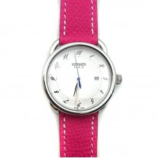 Arceau Steel on Pink Epsom Leather Strap